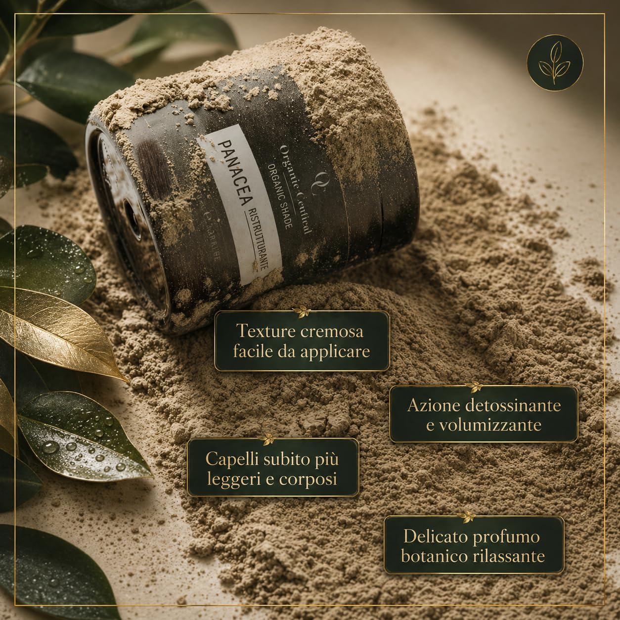Panacea Impacco Ristrutturante Capelli 100% Naturale Made in Italy, Trattamento Volumizzante in Polvere con Altea, Semi di Lino, Soia e Arnica, Ricostruzione Capelli Danneggiati, 200 g