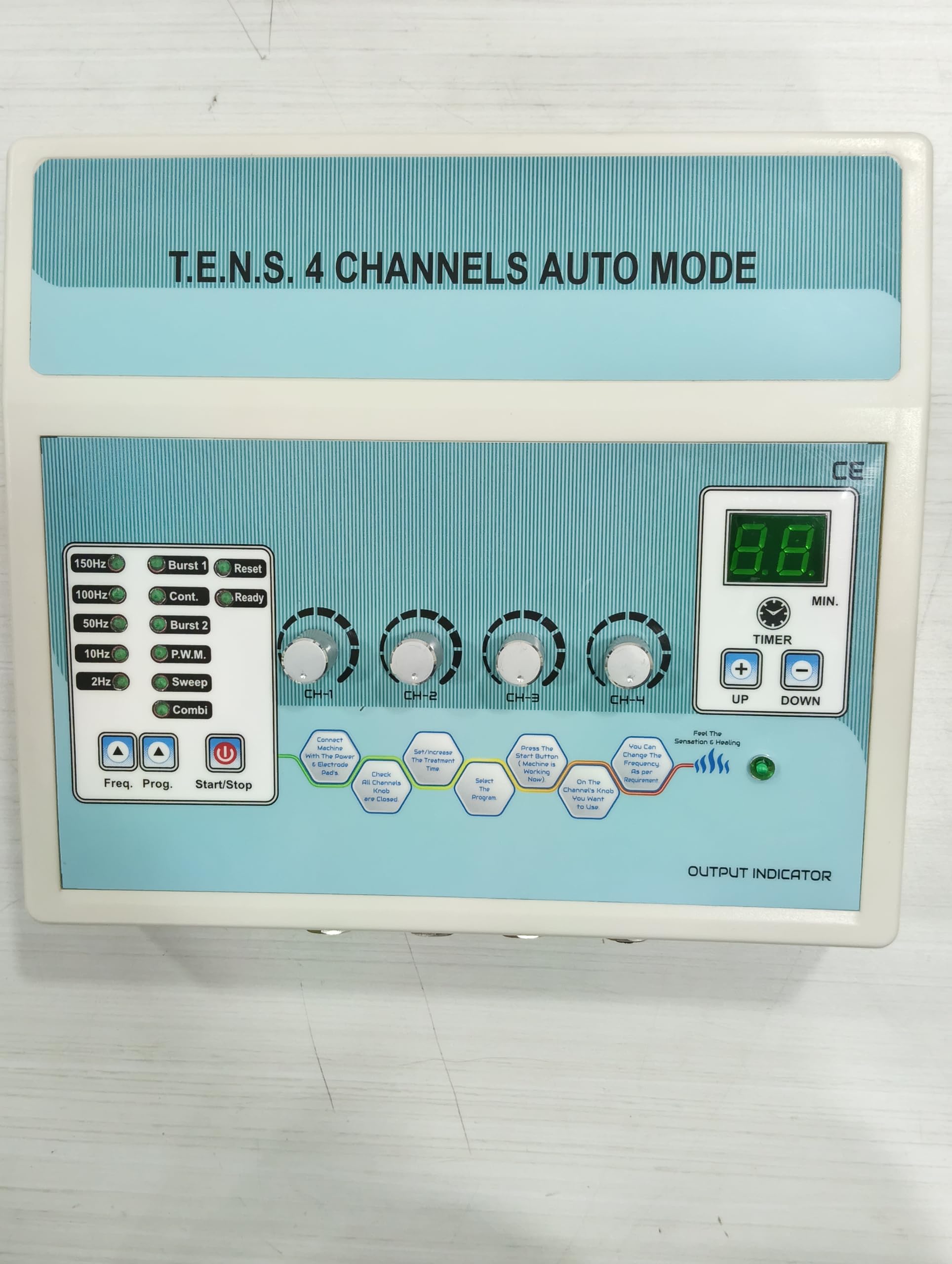 Auto Mode 4 Channel TENS Machine, Digital Electrotherapy Nerve Stimulator, Physiotherapy Equipment with Adjustable Intensity for Clinic and Home Use-image-42