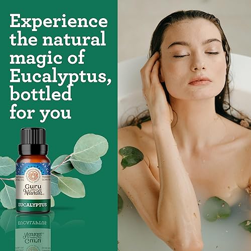 Miniatura 7 de GuruNanda Aceite esencial de eucalipto, 100% puro, natural y sin diluir para difusores, ayuda en el alivio de la congestión, perfecto para masajes