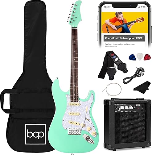 Miniatura 18 de Best Choice Products Kit de iniciación de guitarra eléctrica para principiantes de tamaño completo de 39 pulgadas con funda, correa, amplificador