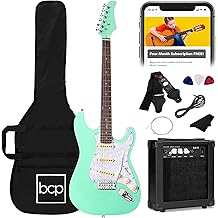 Meilleur choix Produits 39in pleine taille d&eacute;butant guitare &eacute;lectrique Starter Kit w / Case, bracelet, 10W Amp, cordes, Pick, barre de tr&eacute;molo - SoCal vert