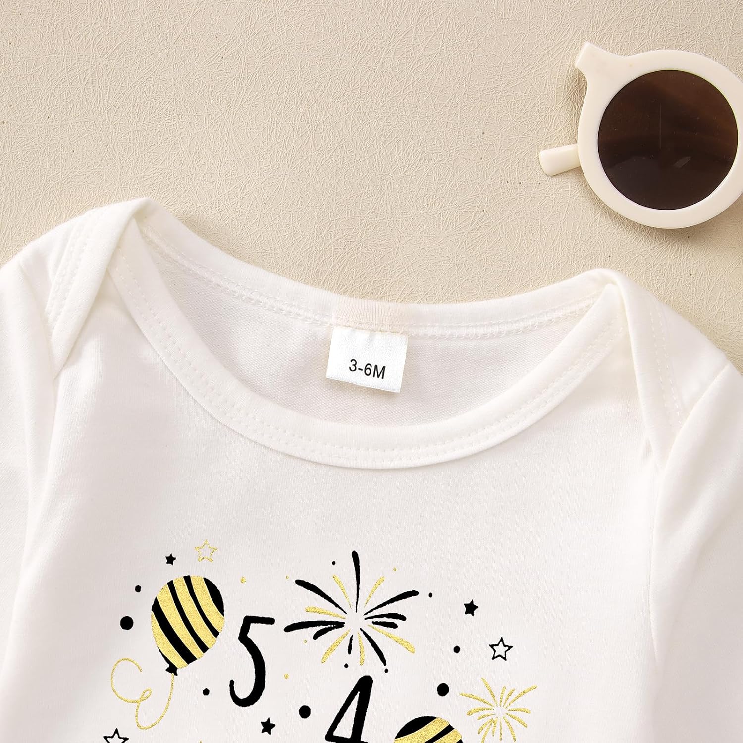 My First New Years Baby Boy Girl Outfit Newborn Long Sleeve Romper Infant Onesie Firework Print Bodysuit Clothes