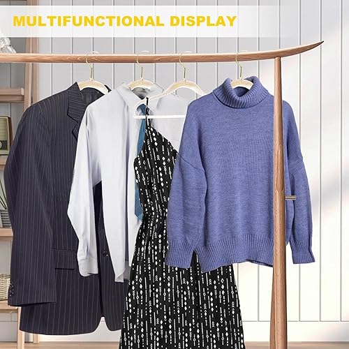 Miniatura 6 de VSV stoage Perchas transparentes de 16 pulgadas, paquete de 40 perchas de plástico para armario de adultos, perchas delgadas brillantes con gancho