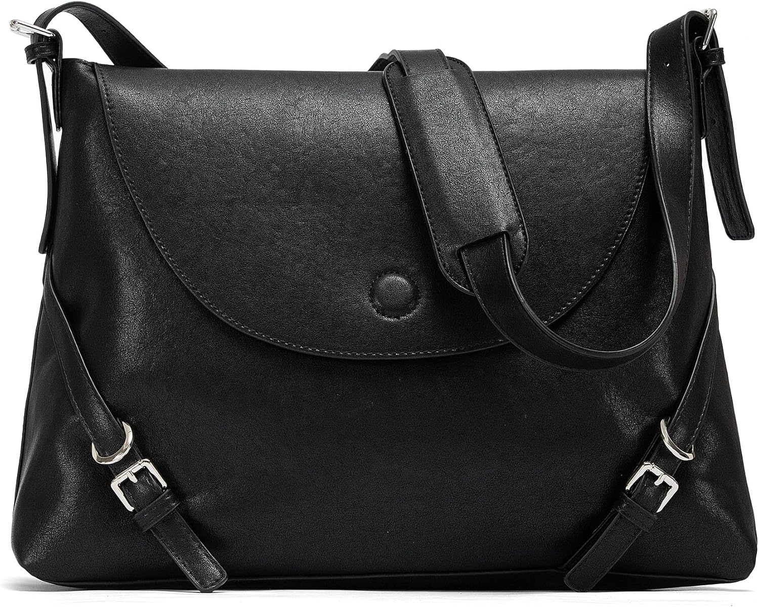 NEWBELLA Women's Premium Vegan Leather Envelope Shoulder Bag, Oversized Minimalist Commuter Purse Organizer Fits Laptop