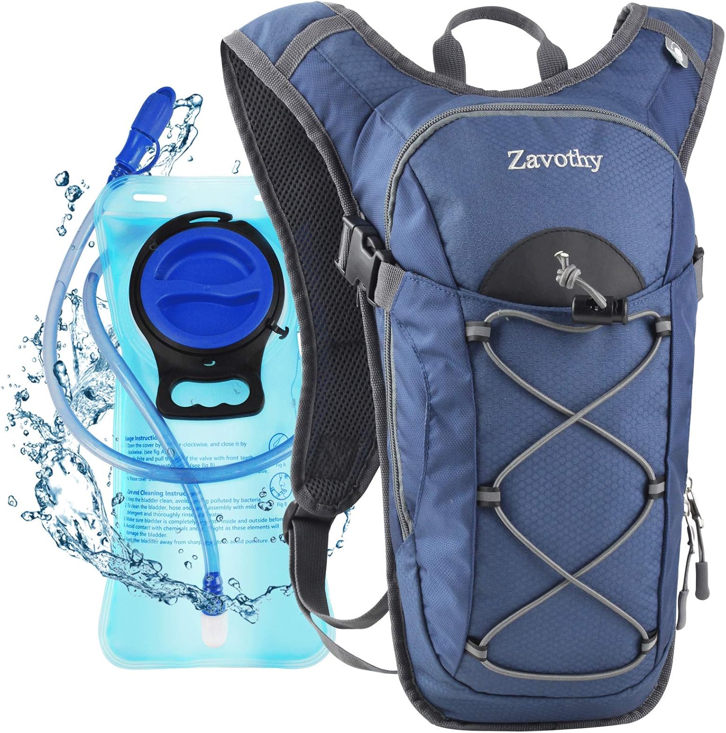 Zavothy Hydration Pack Hiking Backpack with 2L BPA Free Hydration Bladder， Lightweight and Comfortable for Hiking, Running, Cycling, Camping, Skiing, Outdoor Activities : Everything Else