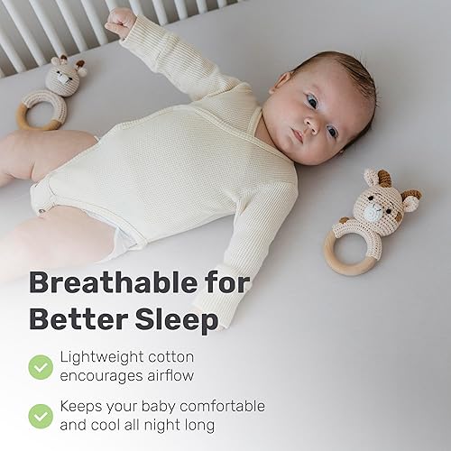 Miniatura 4 de Sábanas cómodas y transpirables para cuna, algodón de alta calidad para un tacto suave y acogedor sueño del bebé, sábanas duraderas para cuna,