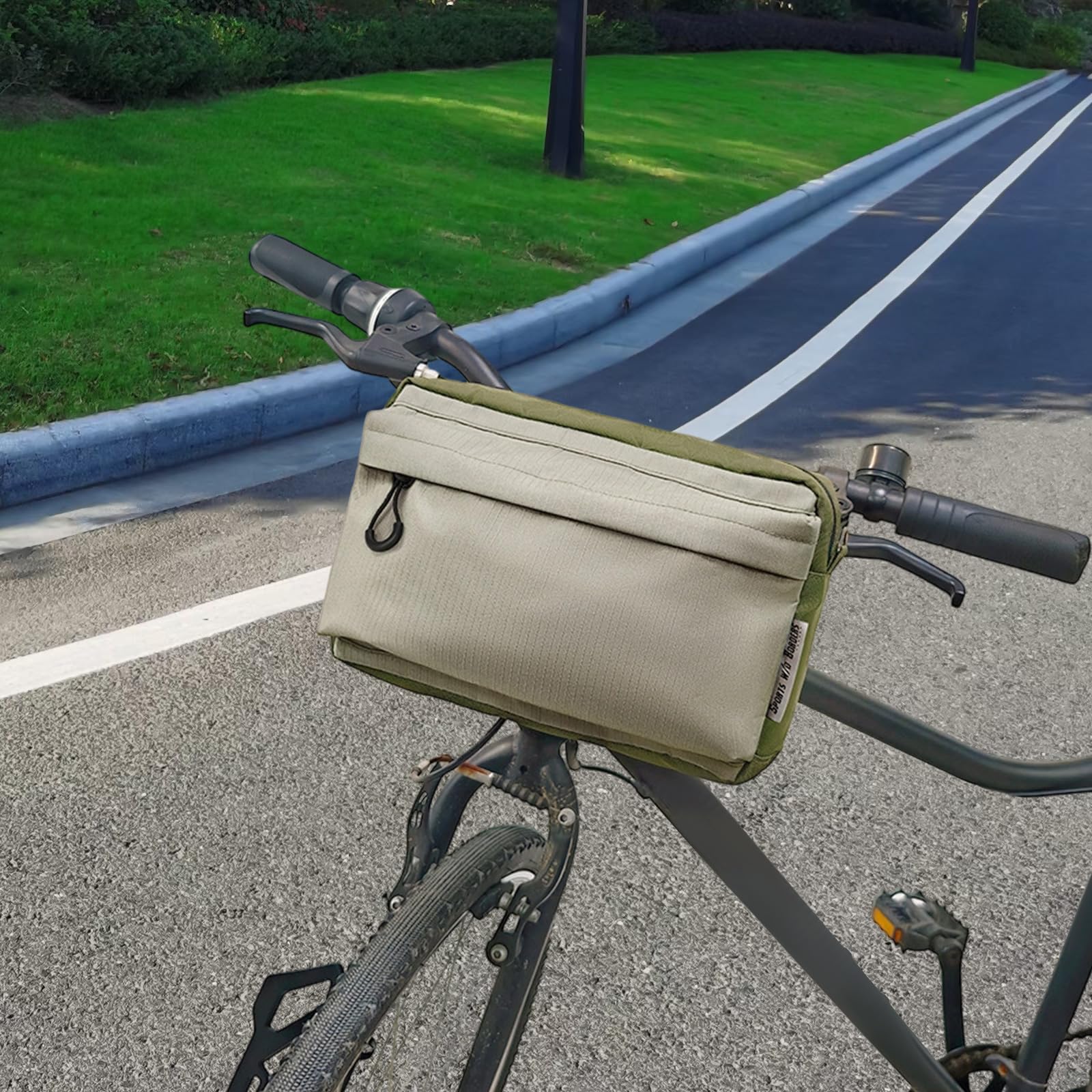 Bolsa para manillar de bicicleta con correa de hombro de nailon, resistente al agua, multifuncional