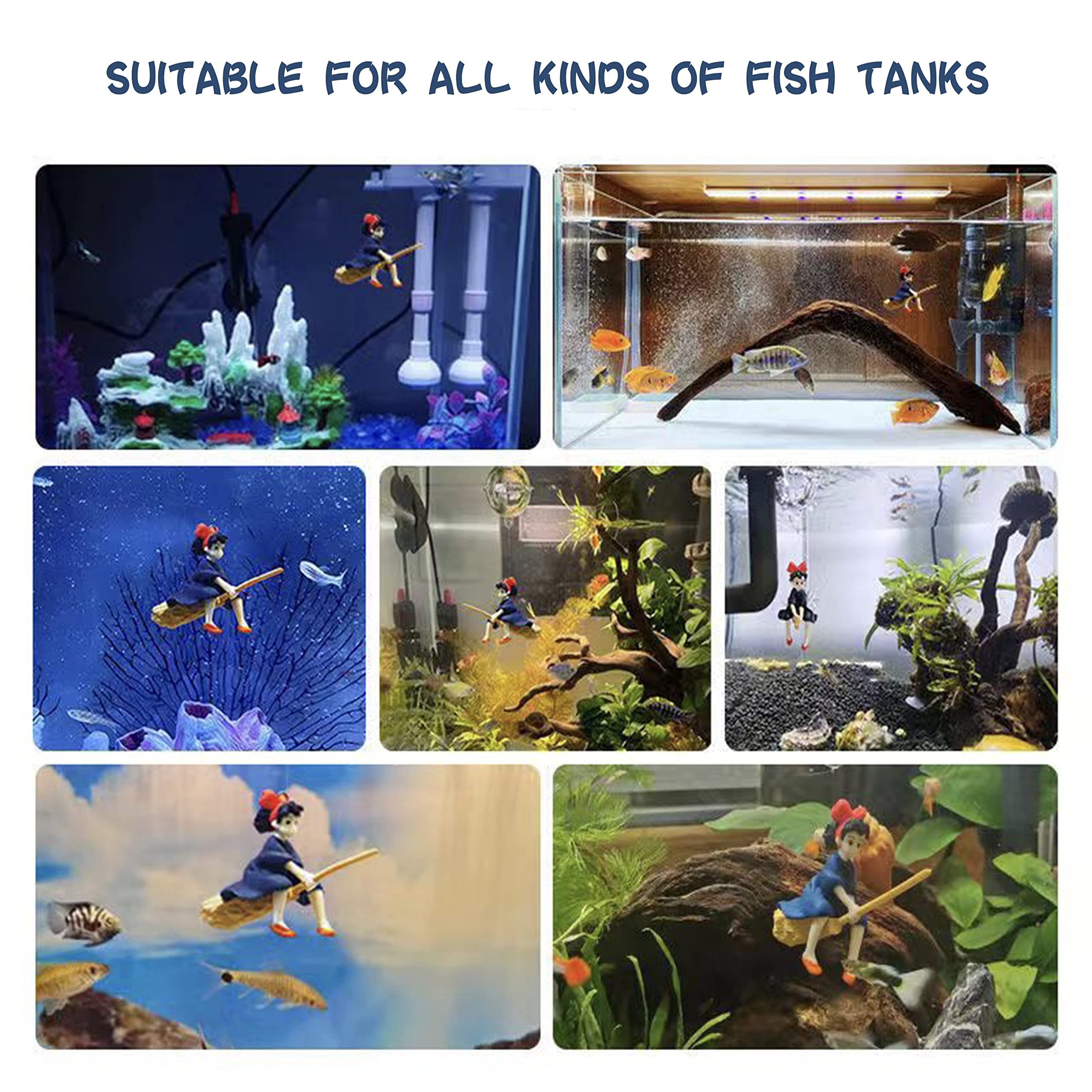 Floating Fish Tank Decorations, Aquarium Decorations Fish Tank Accessories, Suitable for All Kinds of Fish Tanks Scene Layout (Lovely Diver and Little Fairy) : Pet Supplies