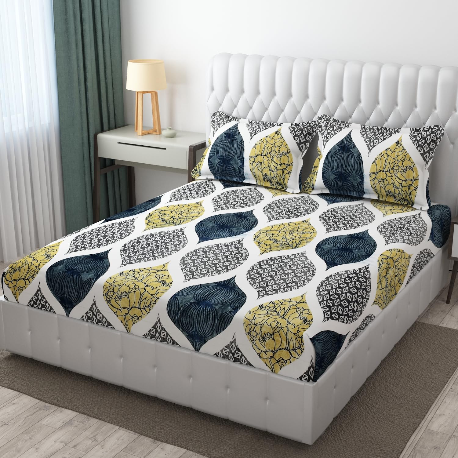 Shri Anand Creations Super Soft Velvet Flannel Fabric Elastic Fitted Bedsheet for Double Bed, King Size Bed, with Pillow Covers. (72x78x10)(Design7) (B0CM9N3HBL) Amazon Price History, Amazon Price Tracker