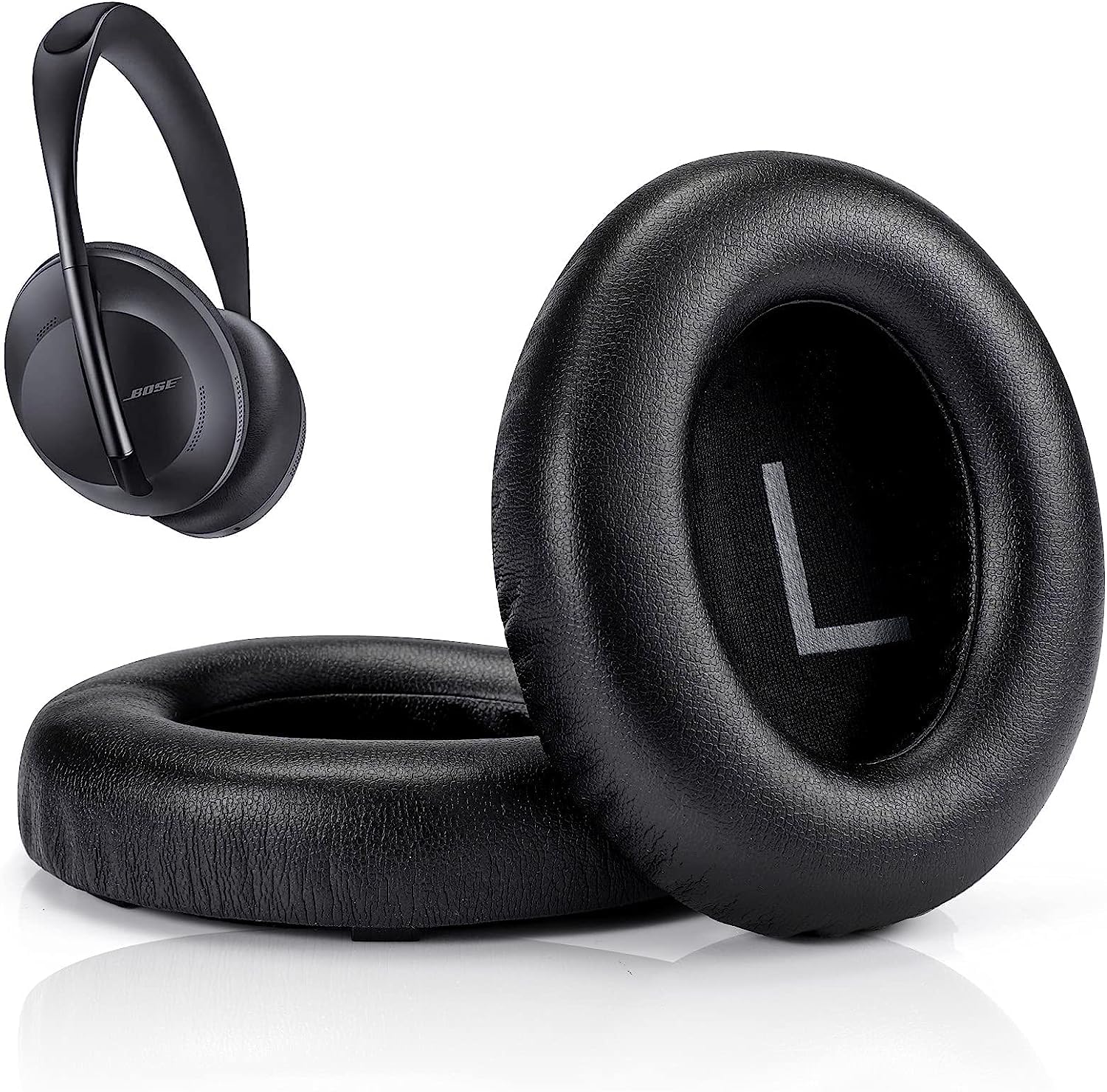 Replacement Ear Pads Cushions, Earpads for Bose 700 (NC700) Wireless Headphones, Softer Leather, High-Density Noise Cancelling Foam, Added Thickness (Black)
