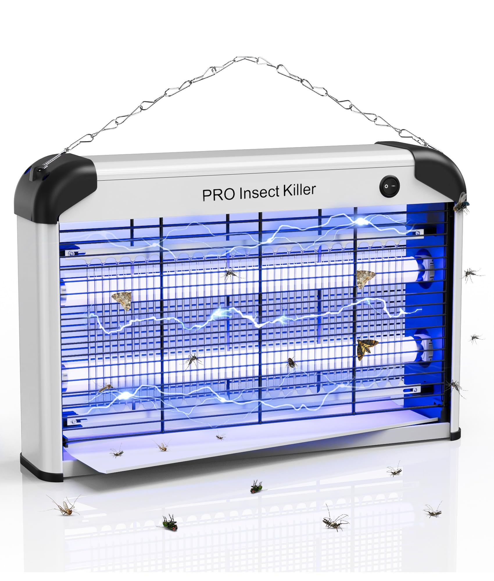 Spectracide 20W Piège à Insectes Volants Efficace, Lampe Electrique Anti Moustique Puissant 2400V, UV Tueur de Moustiques Interieur pour Cuisine Salon Restaurant Fermes Entrepôts Hôpitaux