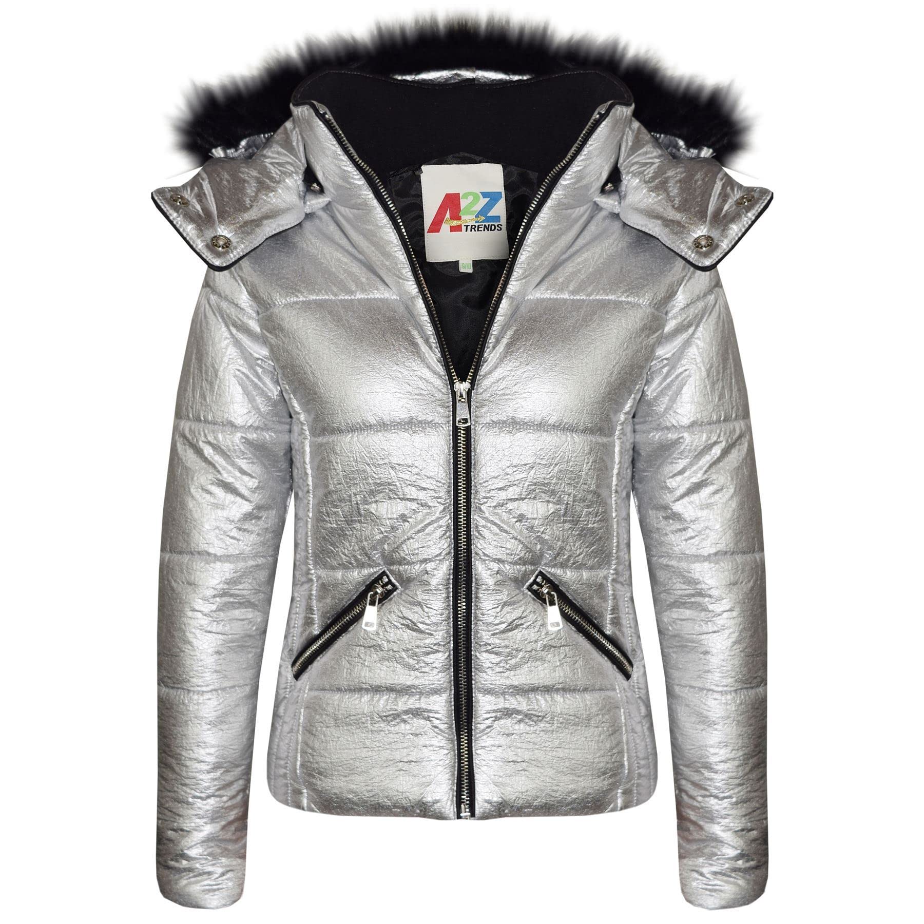 A2Z 4 Kids Chicas Chaqueta Niños Moda Cropped Acolchado Puffer Burbuja Cuello Piel Acolchado Caliente Grueso Abrigo Chaquetas Nueva Etá 3 4 5 6 7 8 9 10 11 12 13 Años