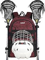 Vista 12 de Goloni Lacrosse - Mochila para equipo con dos palos y compartimento separado para tacos y bolsa de hockey sobre césped