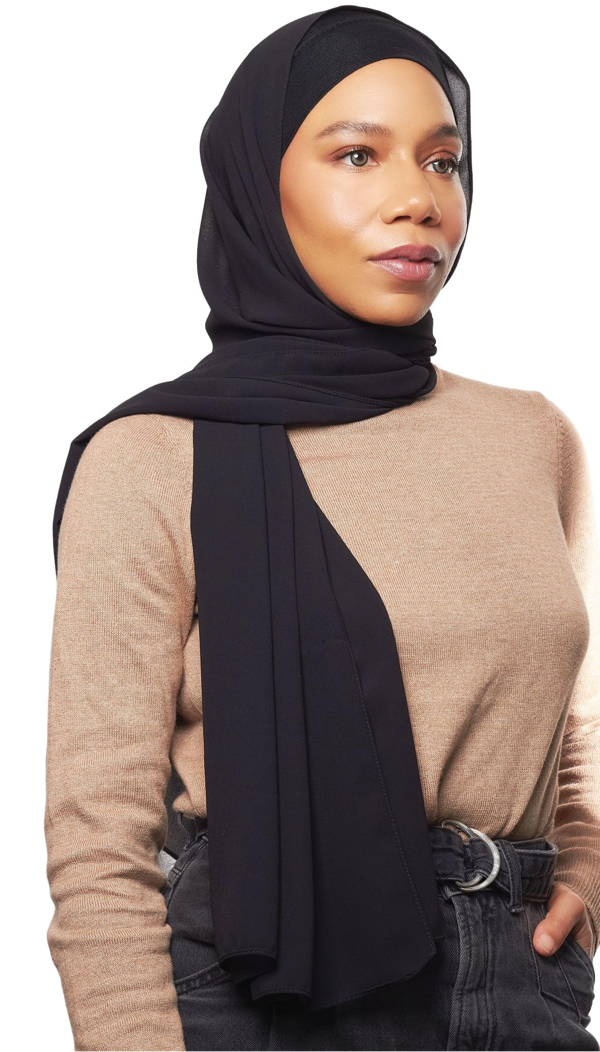 Haute HijabChiffon Hijab Scarf For Women And Hijab Undercap Head Wraps For Women 2-Piece Scarf Gift Sets Long Hijabs