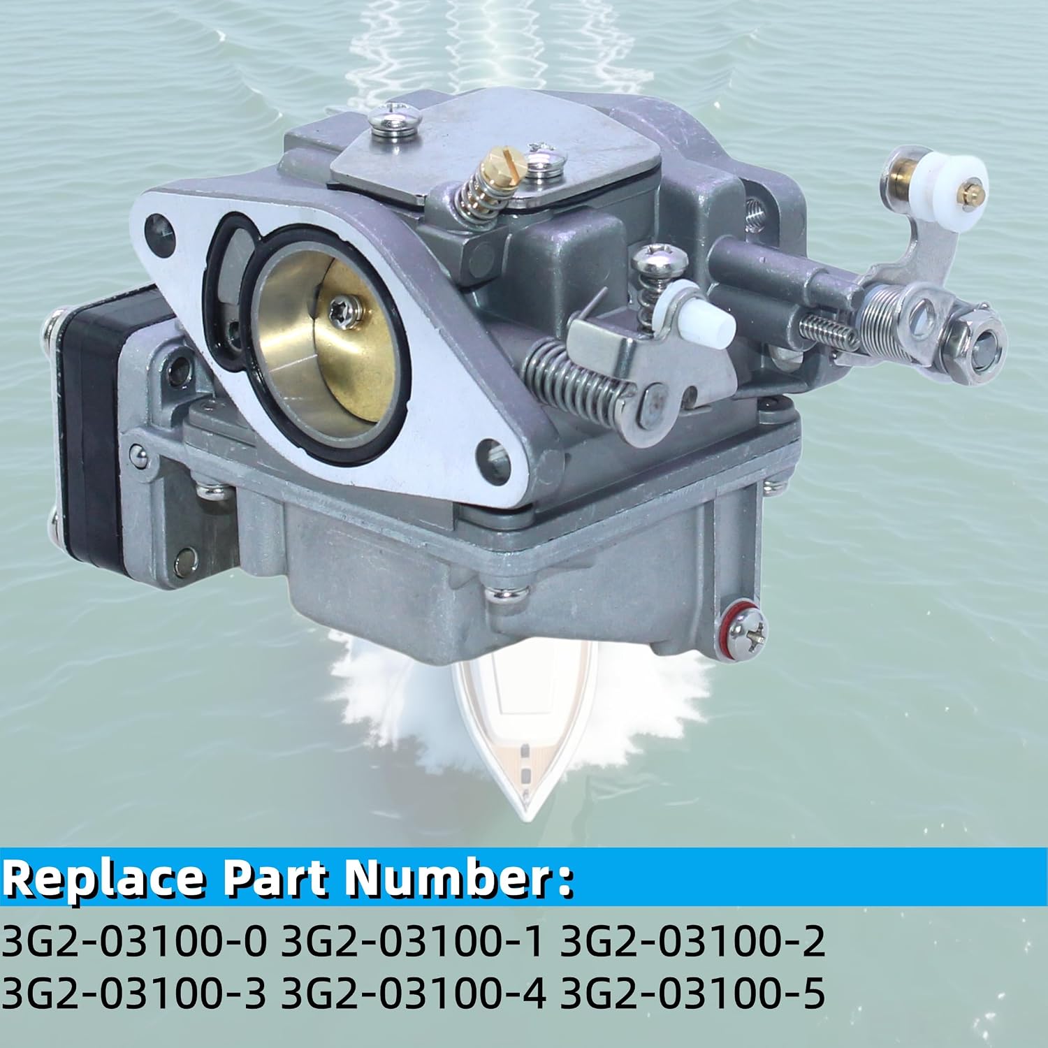 Boat Motor Carburetor Assembly, Replaces 3G2-03100-0/1/2/3/4/5 3G2031000M-5M, Fits Tohatsu Nissan 9.9HP 15HP 18HP 2-Stroke Outboard M9.9D2 M15D2 M18E2