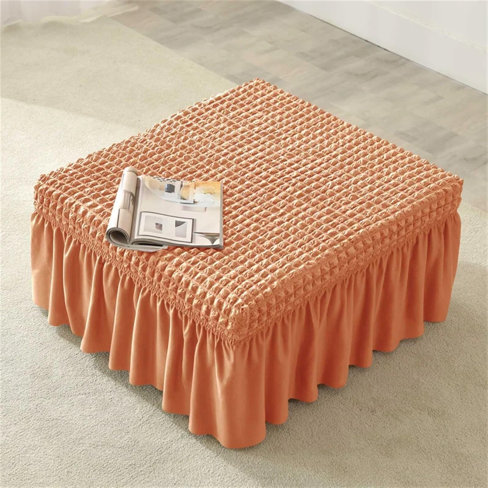 YXINAER Foot Stool Cover Square Footrest Skirt Cover for Living Room(A14 Footstool Cover)