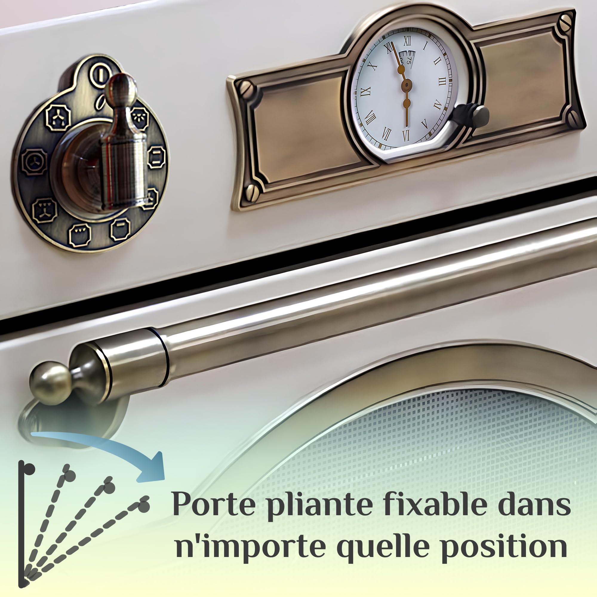 Four encastrable Kaiser EH 6355 Em 60 cm ivoire · 67 L · Four électrique multifonction 8 modes · Air chaud · Gril infrarouge · Autonettoyage catalytique · Classe A · Émail noir & verre