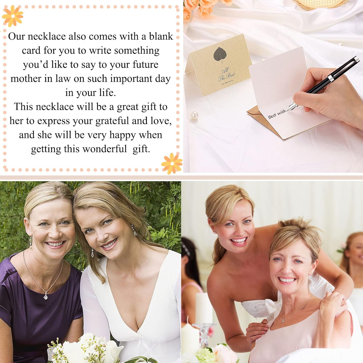 Dainty Necklace for Bonus Mom/Boyfriend's Mom/Mother of the Bride/Mother of the Groom/Daughter, Wedding Gifts - Image 5