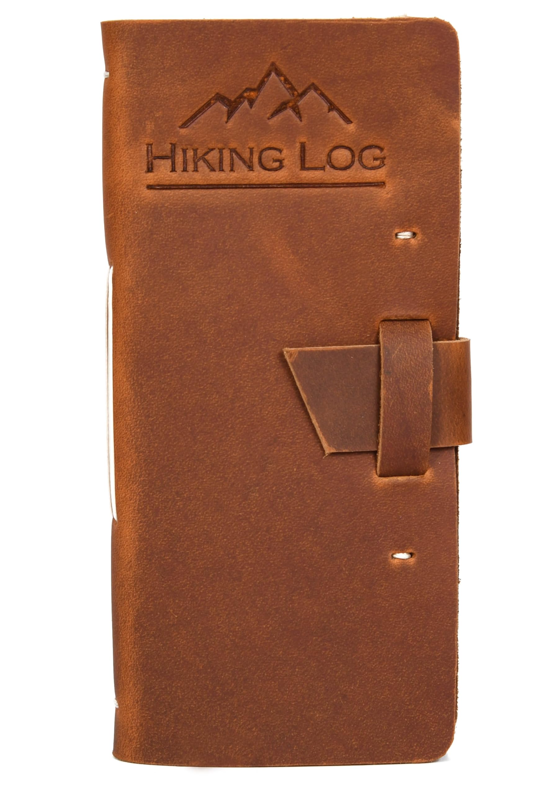 Tolredo Made in Canada Premium Hiking Journal Top-Grain Cowhide Leather Trail Logbook for Hikers, Outdoor Adventure Journal, 96 Templated Pages (8.3" X 4")