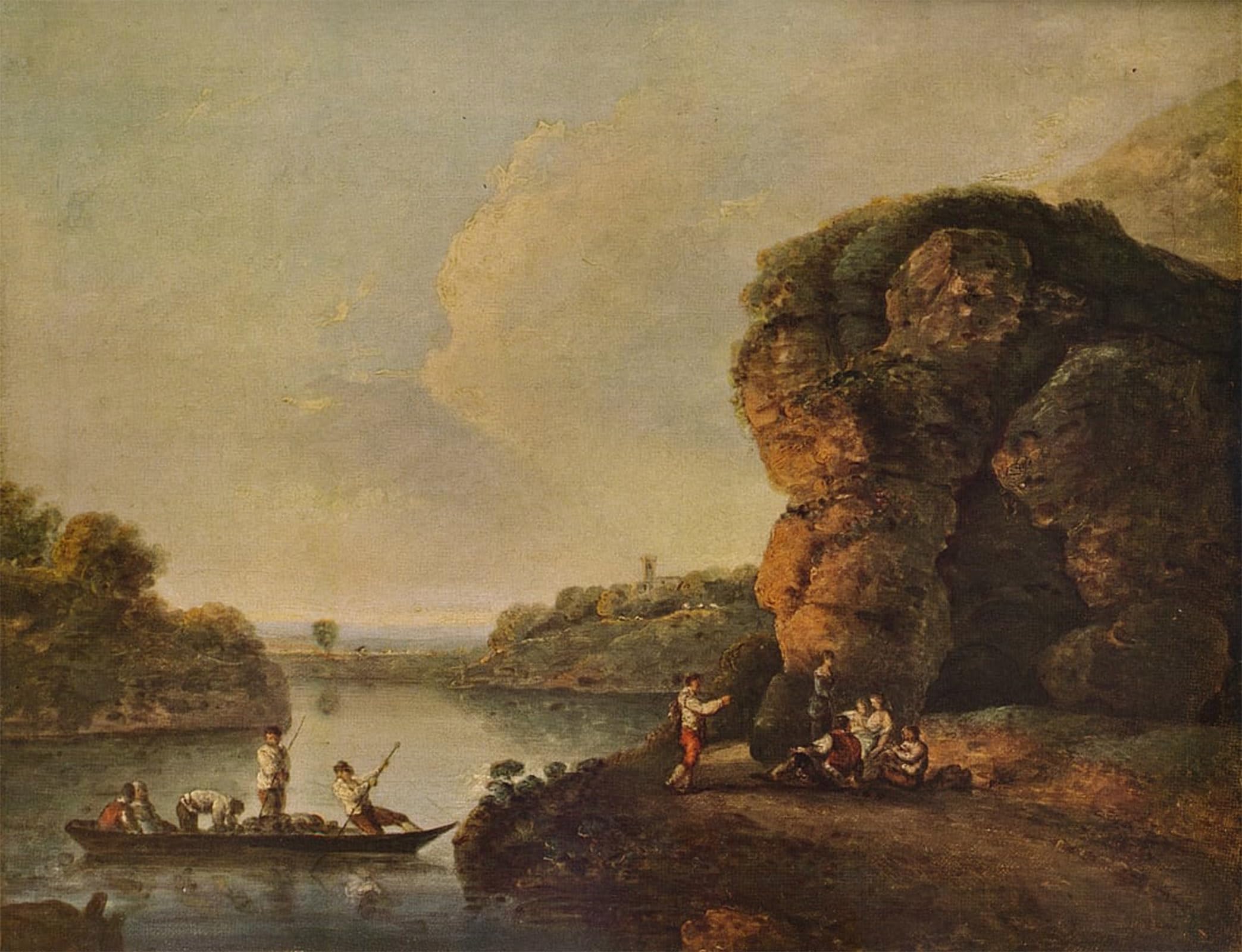 ARTXLXXBN Famous Print Painting Colorful Art Print Landscape with River and Boats by Famous Artist Canvas Art Decorations for Home Decor 60x90cm