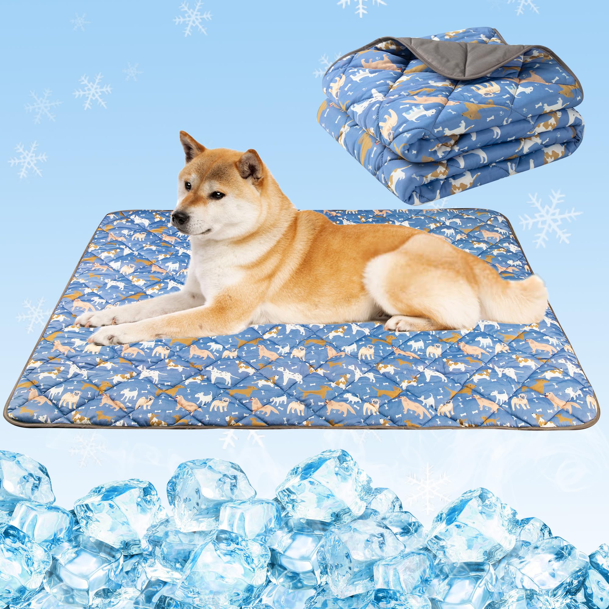 ZINGTERRA Dog Cooling Mat,Cat Self Cool Ice Pad,Lightweight Pet Cooling Pads Blanket Bed Cover,Puppies Summer Cool Tech Fabric,Washable Dog Sleeping