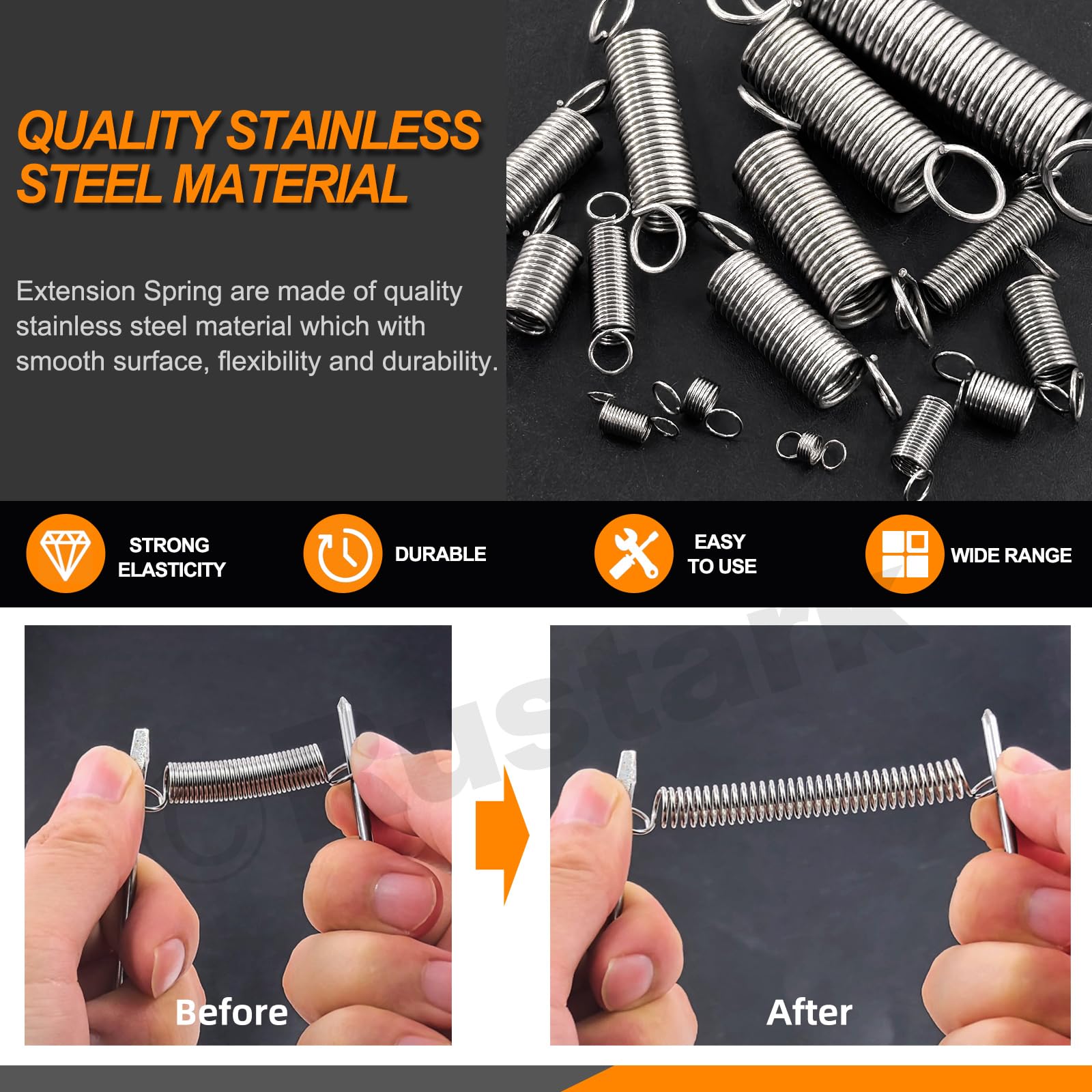 Extension Spring Assortment Kit Extended Compressed Small Spring Assortment for Shop and Home Repair (96, 0,28" do 1,97" długości, 0,12" do 0,39" OD)