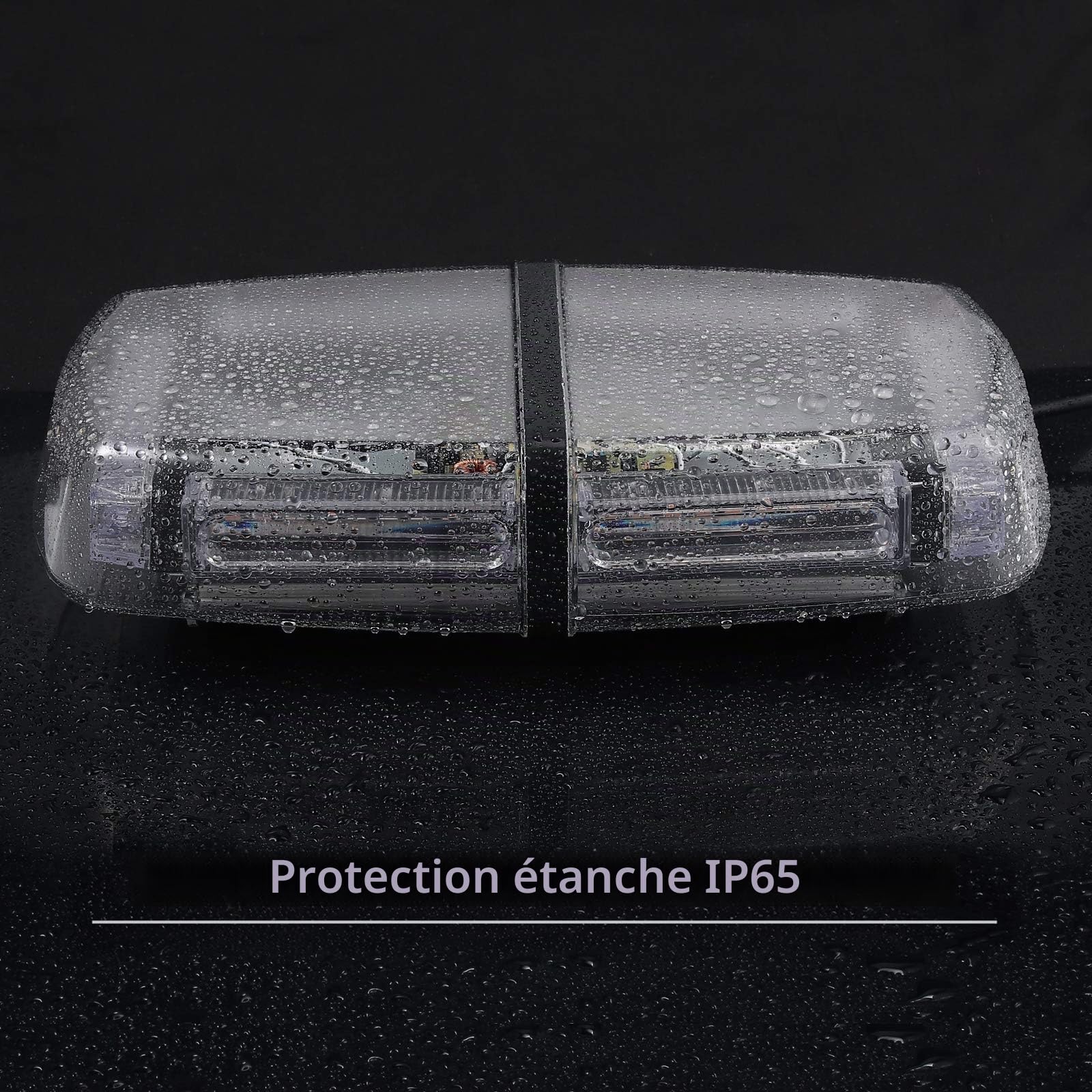 12 / 24V 54 LED RECUPERATION DE BARRE D'URGENCE MAGNETIQUE AVERTISSEMENT BALISE STROBE LUMIERE AMBRE 54W