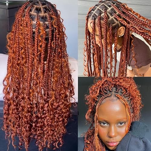 Miniatura 2 de Cabello humano ondulado profundo a granel para trenzar naranja, 100% sin procesar, extensiones de cabello humano virgen brasileño, dos paquetes de