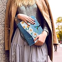 Vista 4 de Funda para Biblia con diseño de margaritas y colibríes, funda para Biblia con asa, organizador multifuncional de papelería, suministros de estudio