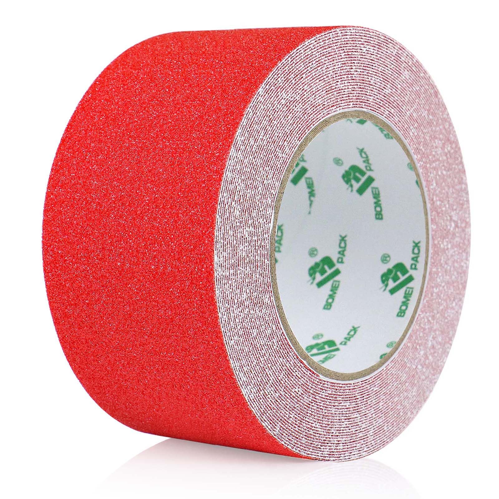 BOMEI PACK 1 Roll Red Anti Slip Tape 75mm x 10m Coloured Grip Safety Stair Treads 3 inch High Traction Strong Self Adhesive Non-slip Warning Tape