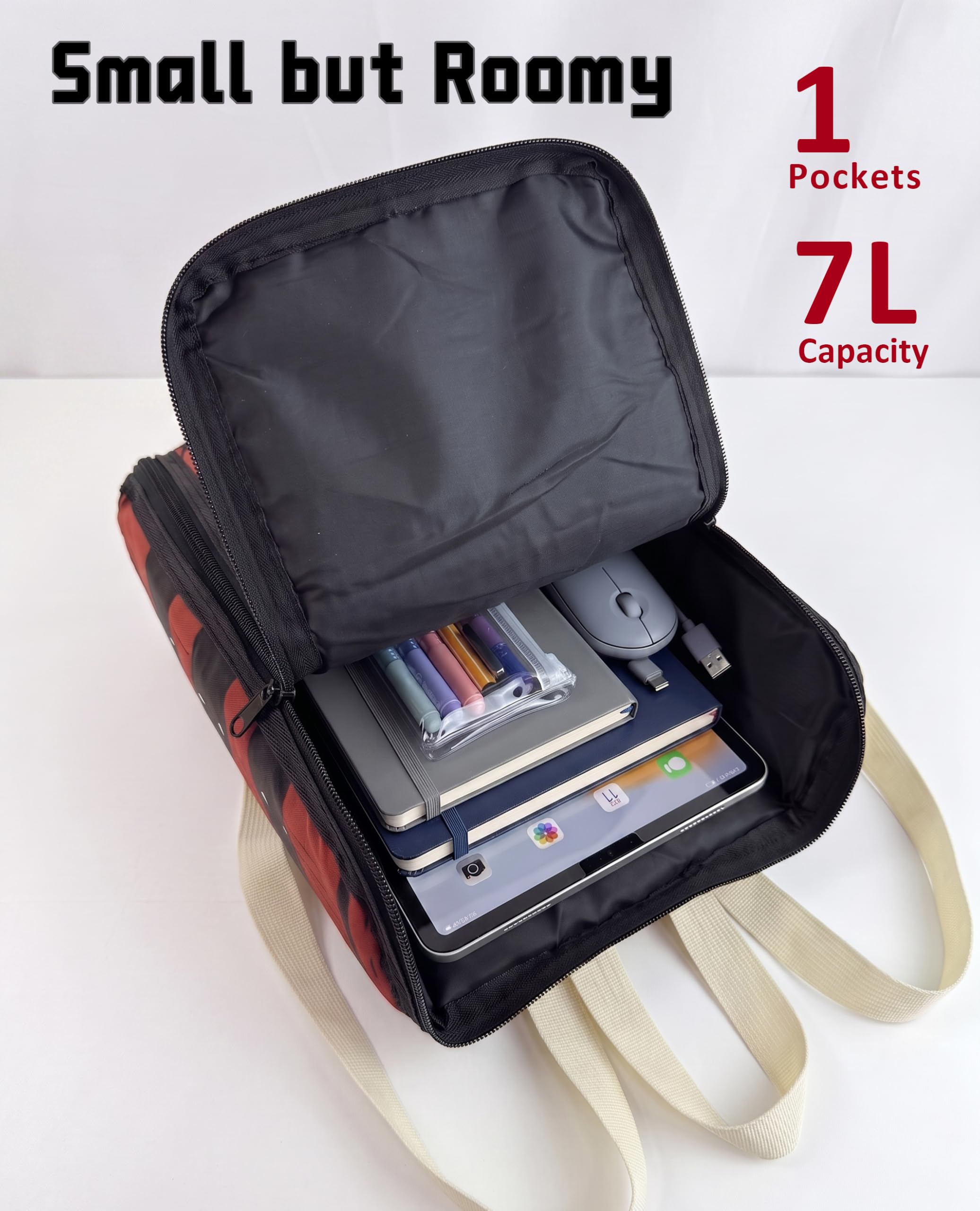 Mochila de cosplay, caja de regalo con impresión de madera, mini bolsa, accesorios de disfraces, accesorios de disfraces, 11.8 x 8.6 pulgadas, pequeña
