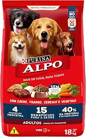 Purina Alpo Ração Alpo Para Cães Adultos Sabor Carne Grelhada Com Vegetais - 18Kg Purina - Sabor Carne