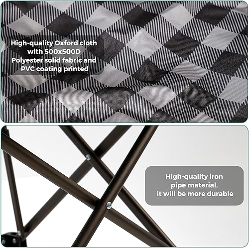 Miniatura 5 de SUNNYFEEL Silla de camping plegable de gran tamaño, paquete de 2 unidades, 800 libras, resistente para personas grandes y altas, color rojo, sillas