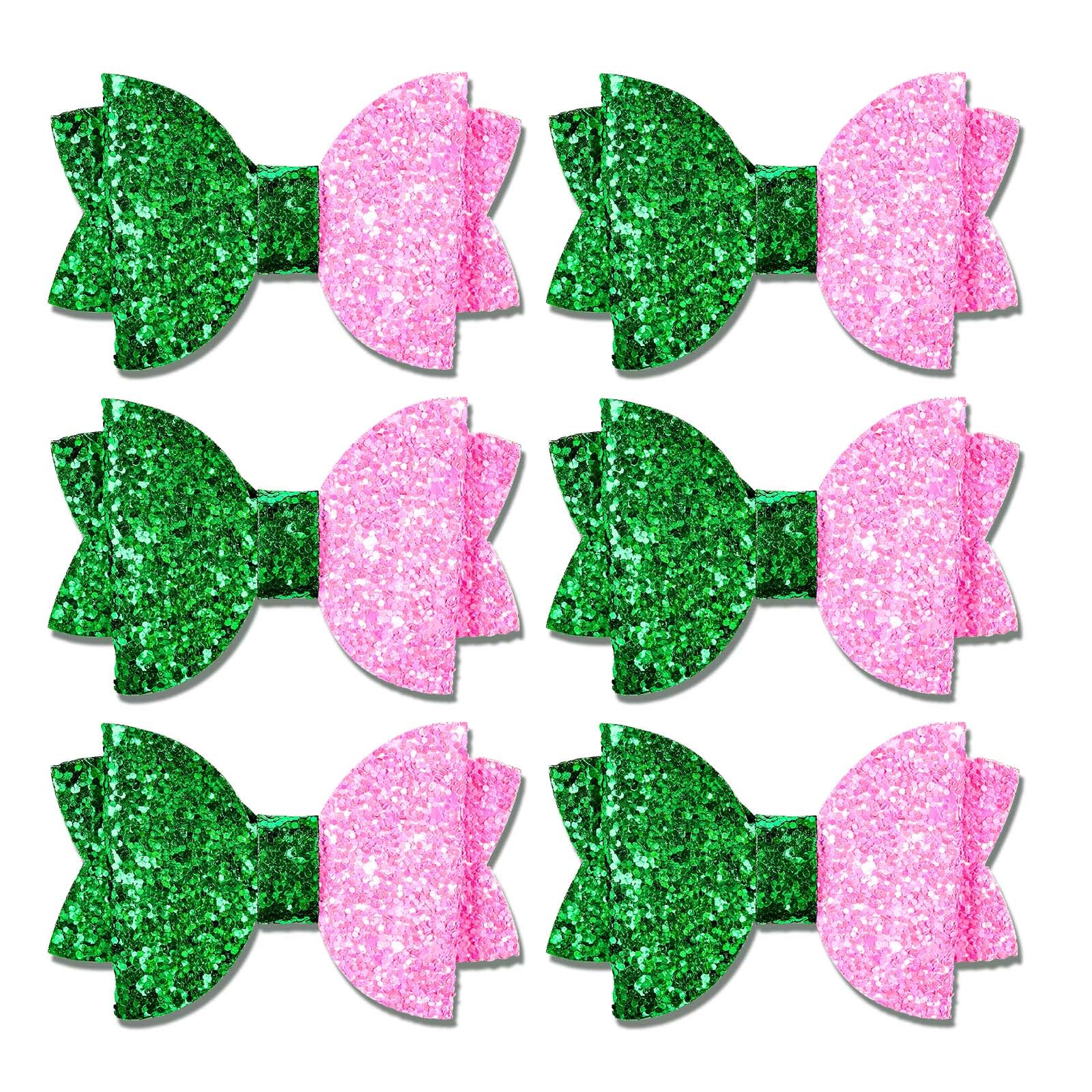 6 Pcs Witch Hair Accessories, Pink and Green Cute Hair Bows for Witch Movie Favors Fans Witch Merch Gifts for Witch Party Dress Decor Accessories
