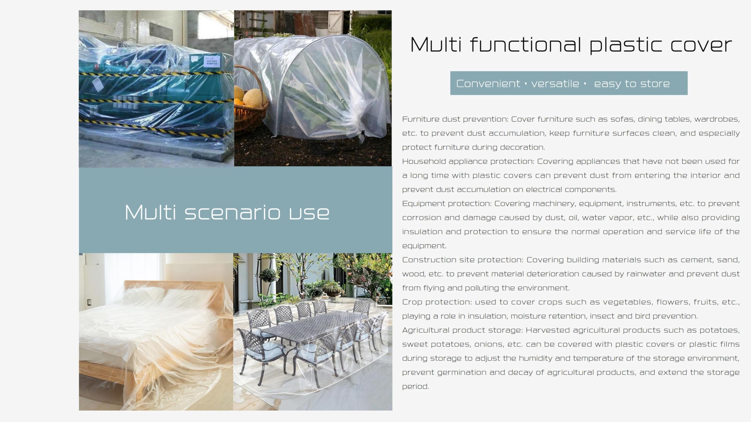 Disposable Car Covers Waterproof Dust Protection for Vehicles Fits Most Sedans SUVs L 12-23 ft - Transparent Plastic — view 8