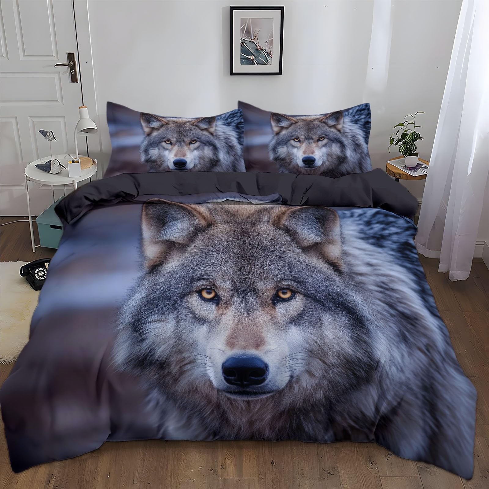 Housse de couette 240x260 loup noir pour créer un sanctuaire de sommeil protecteur à deux