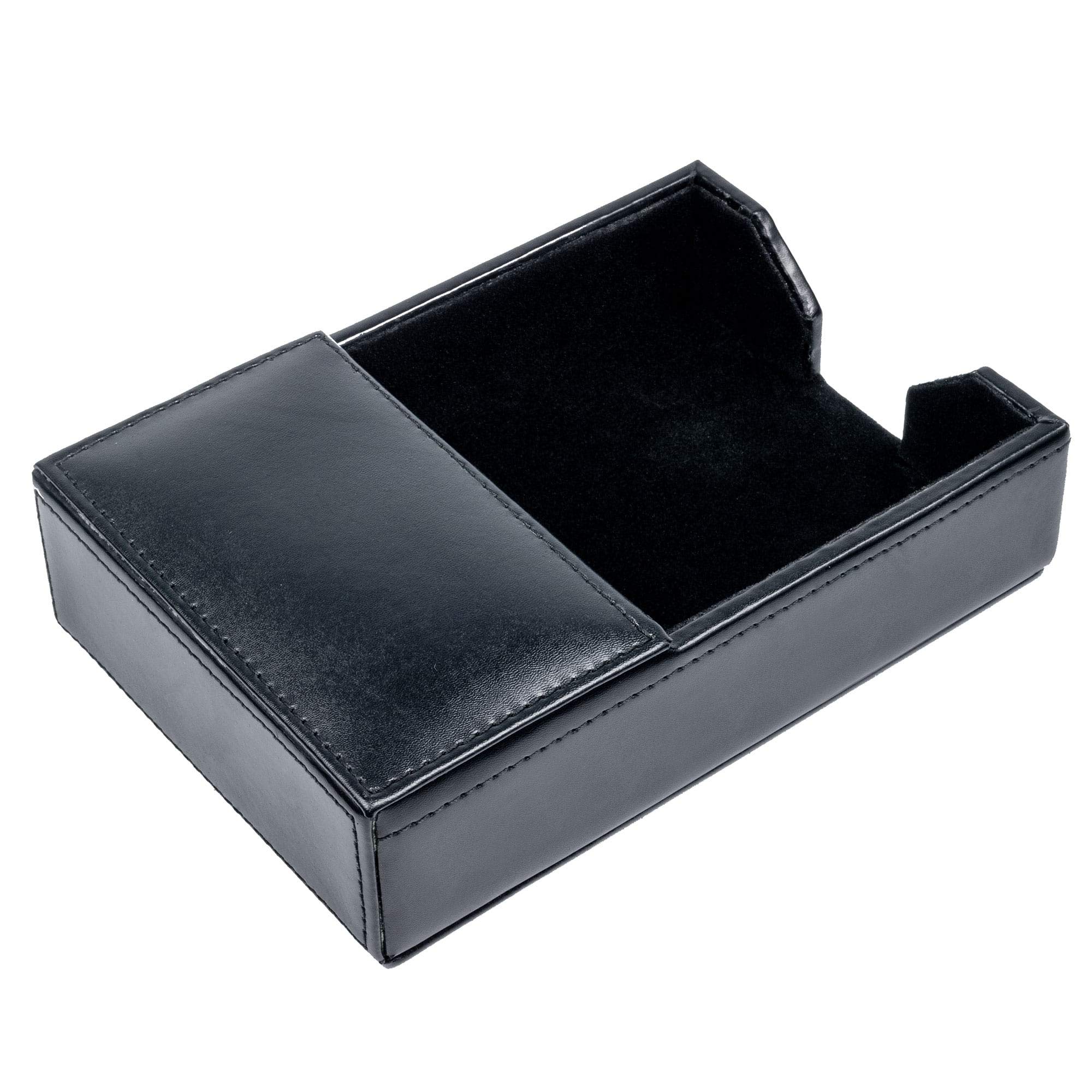 Dacasso Soporte para notas de piel regenerada negra, 10,2 x 15,2 cm, 17,78 x 12,06 x 4,45 cm
