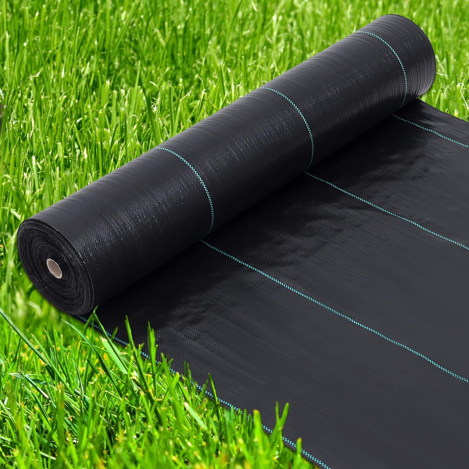 Garvee Malla Antihierba de Polipropileno Resistente Tejido Geotextil de Paisajismo con Alta Permeabilidad y Protección UV para Jardín Huerto y Control de Malezas de Larga Duración Negro 1,22 x 76,2 m
