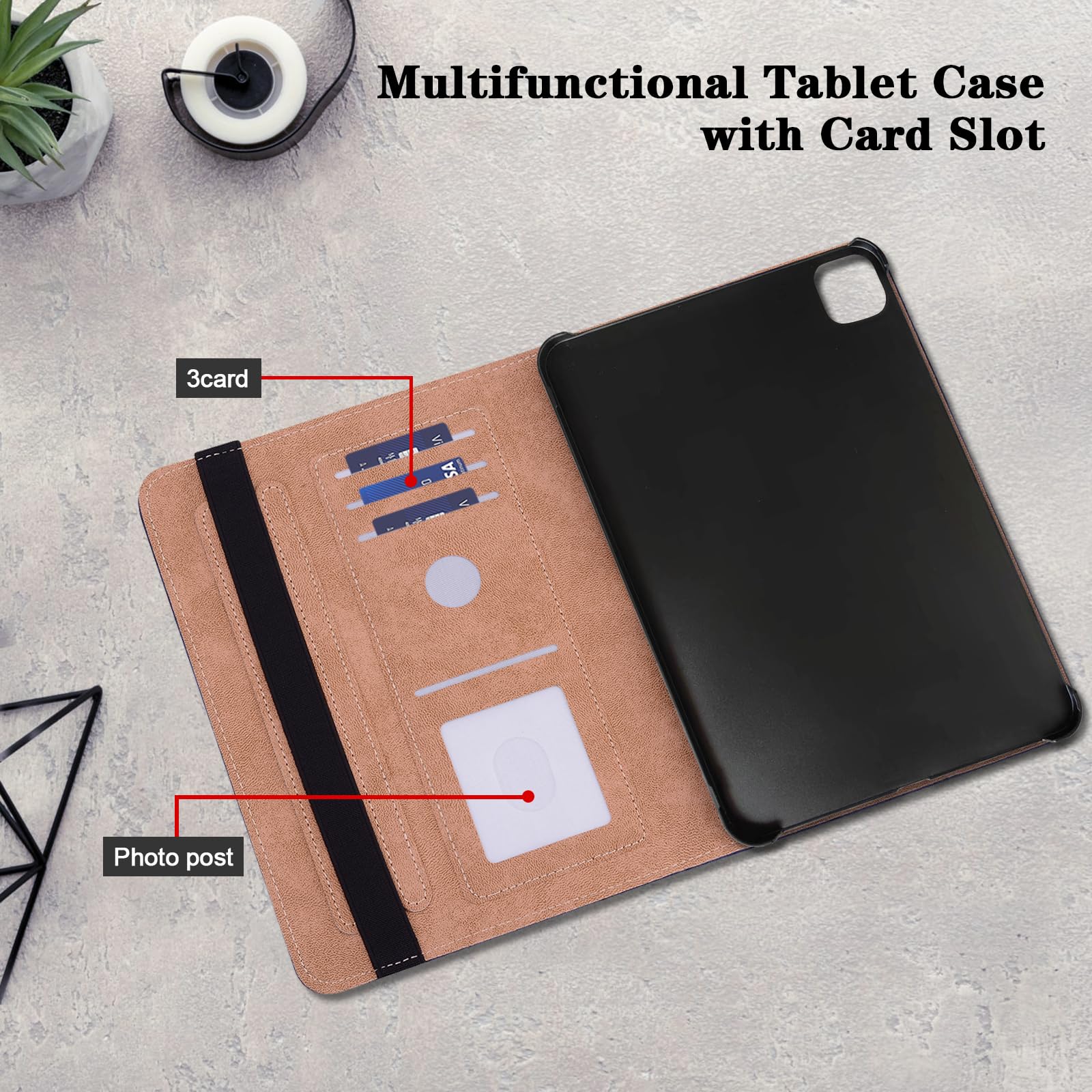 Case For IPad Pro 11 Inch Case 2024 5th Gen(M4), Slim PU Leather Stand Cover With Auto Wake/Sleep, Multi-Angle Viewing & Shockproof, Wolf Howling