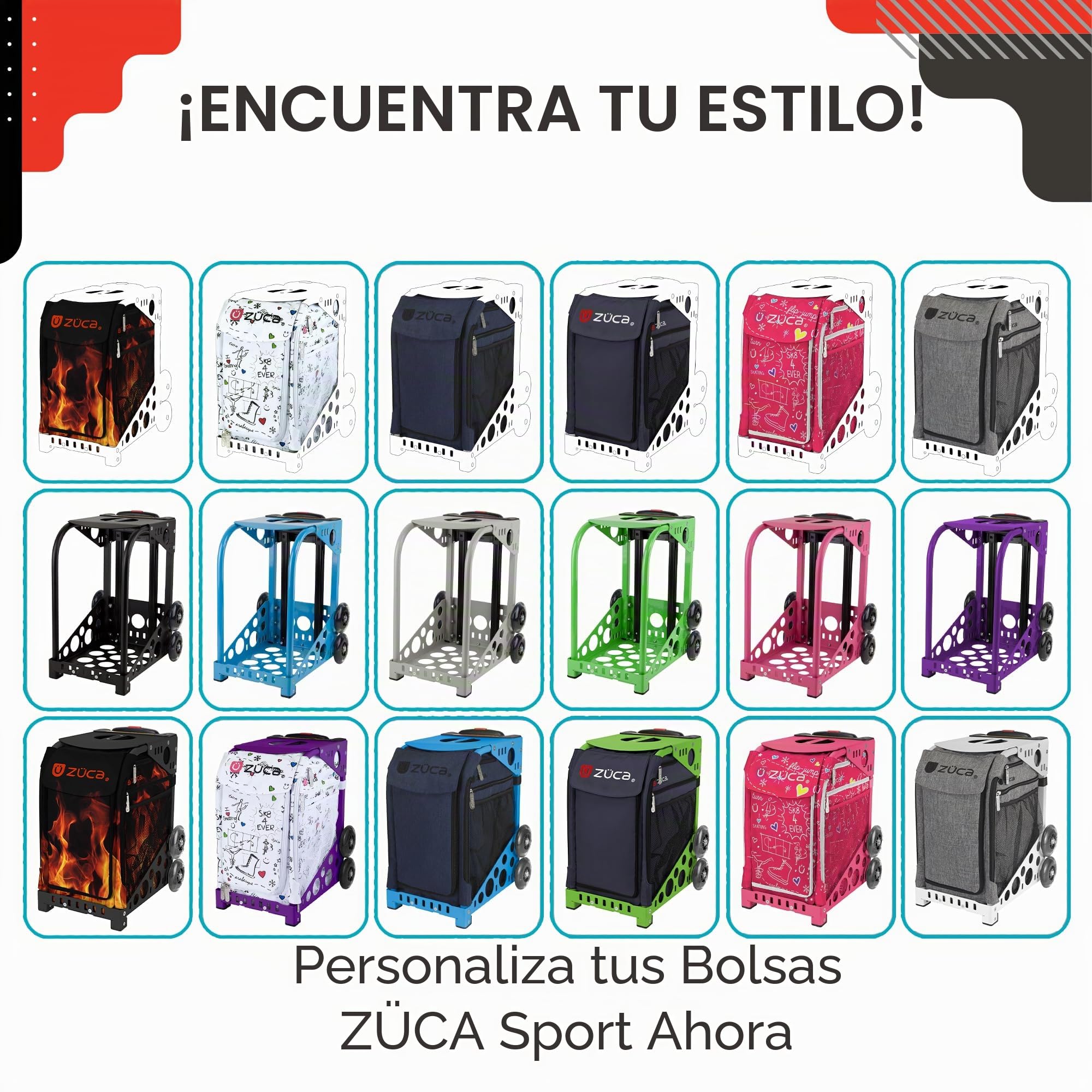 ZUCA Bolsa Deportiva de poliéster 600D Resistente al Agua, Lavable a Mano, con Inserto Deportivo Ice Dreamz