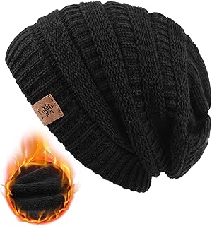 CAOZITOU Women's Winter Beanie Winter Hat Thermal Warm Fleece Soft Knitted Hat for Outdoor Sports