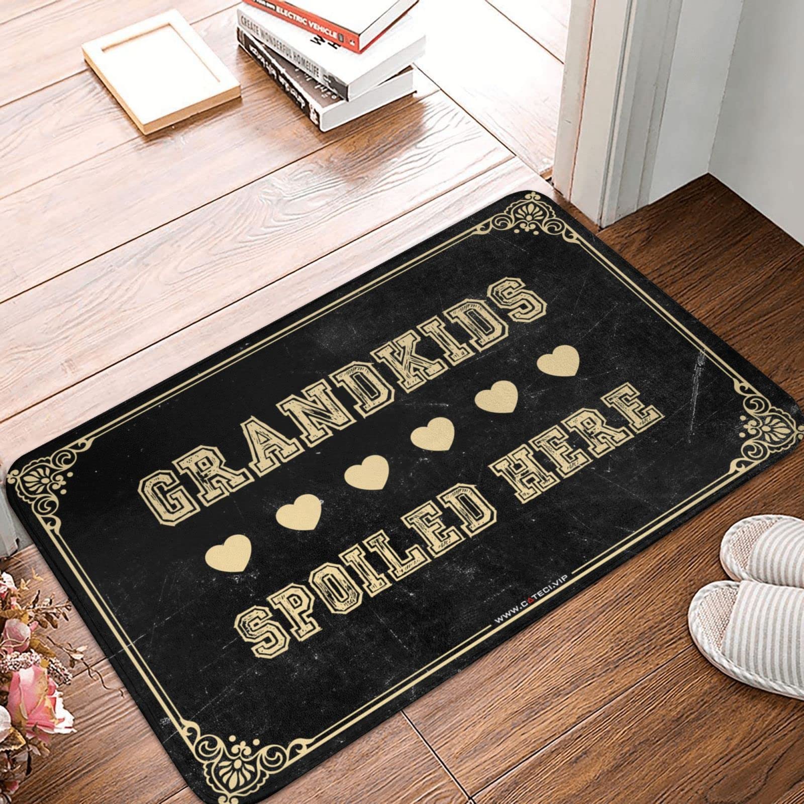 IBWNBBUSN Front Door Welcome Mat Grandkids Spoiled Here Rug