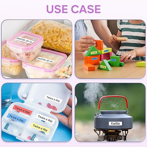 Miniatura 9 de Vixic M960 Label Makers,Protable Label Maker Machine with 6PK Tape, Bluetooth Small Label Printer, Rechargeable Mini Labeler for Home School