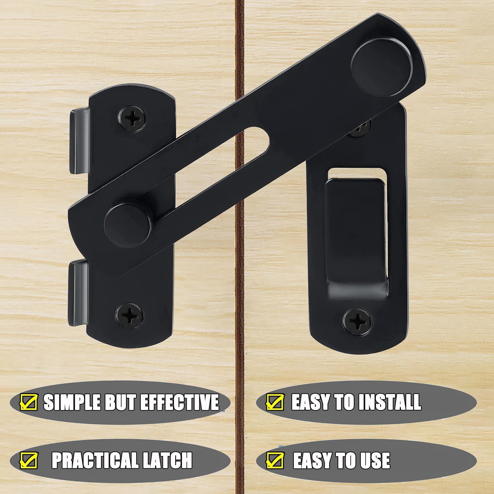 ZiYuya Flip Sliding Barn Door Lock, Stainless Steel Door Bolt Latch Buckle - Image 4