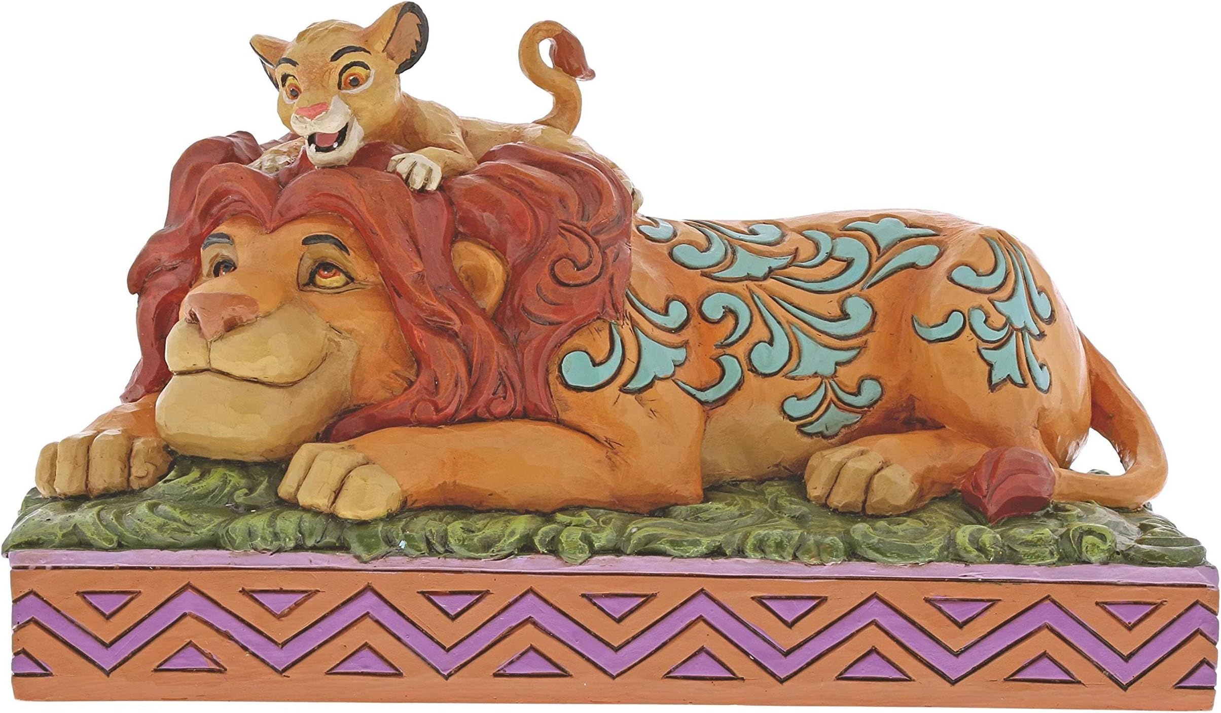 6000972 Disney Traditions by Jim Shore Lion King Simba and Mufasa Father's Pride Figurine, 4.41 Inch, Multicolor
