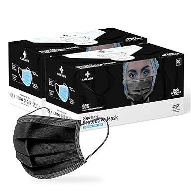 CARE VIEW CV2992, SITRA Approved, 3 Ply Colored Disposable Surgical Mask With Built in Metal Nose Pin and 1 Melt Blown Layer