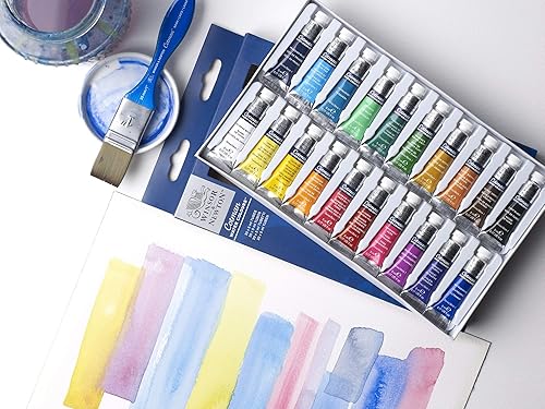 Vista 39 de Winsor & Newton - Cotman - Juego de acuarelas, 12 medias pastillas y pincel Juego de 6 tubos 0.3 fl oz