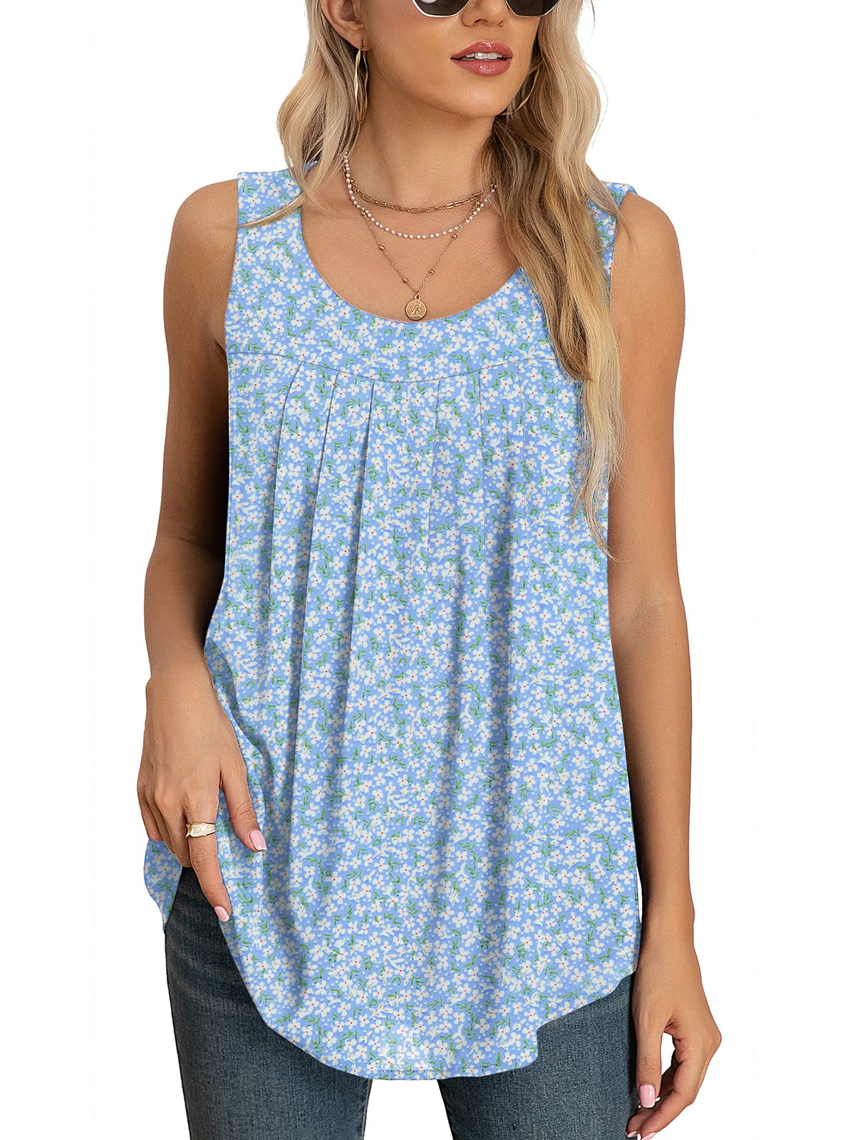 Yommay Chalecos de verano para mujer, camisetas sin mangas para mujer, estilo clásico, de gasa, sin mangas, elegantes, holgados, blusas de trabajo