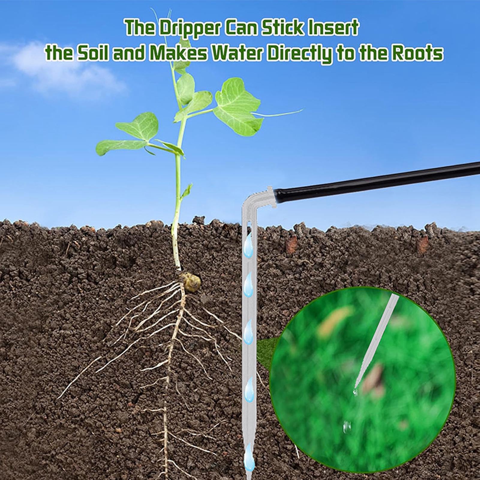 Sistema di irrigazione a goccia solare per esterni, kit di irrigazione a goccia automatico ad energia solare, efficiente set di irrigazione solare con 15 gocciolatori per piante da interno ed