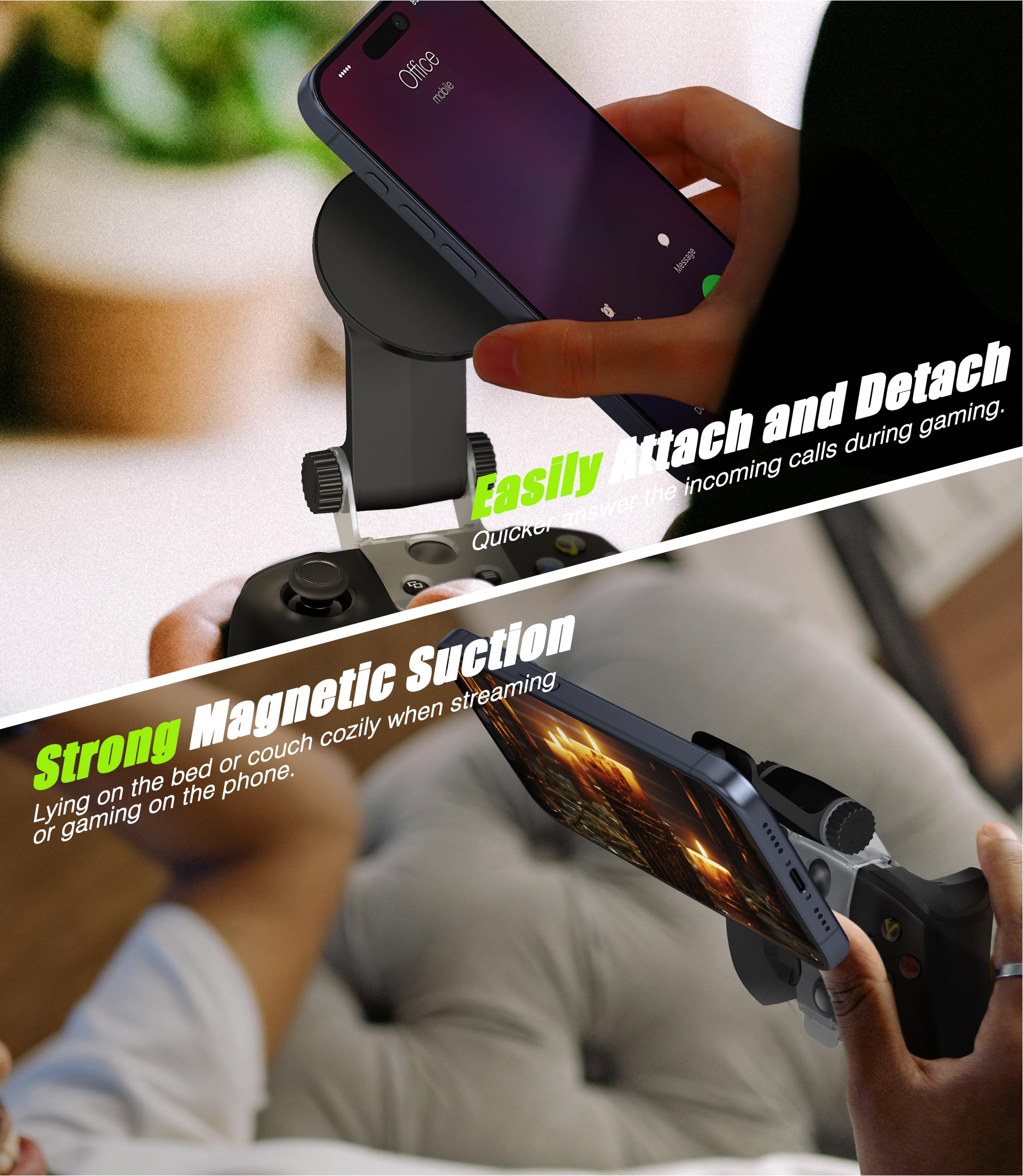 Clip di Montaggio per Telefono Controller Magnetico Compatibile per Controller Xbox Series X/S, Supporto Mag-Safe Regolabile Accessori perTelefoni Gioco in Streaming Remoto - Nero